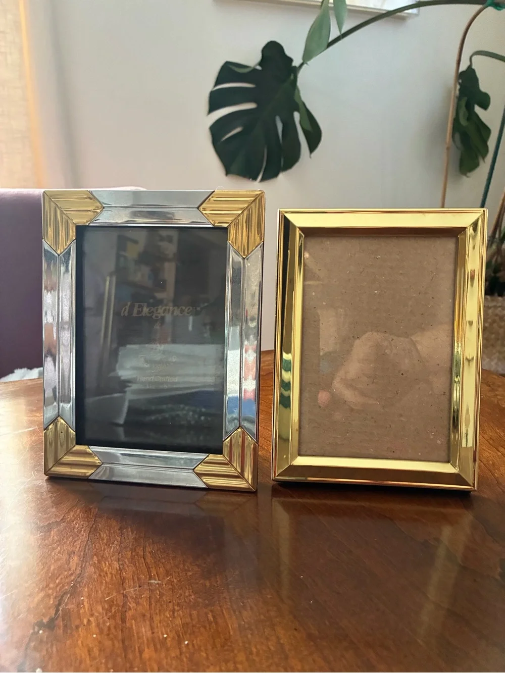FETCO & d’ELEGANCE 3.5x5 Frames — Sleek Brass & Chrome Vintage 80s